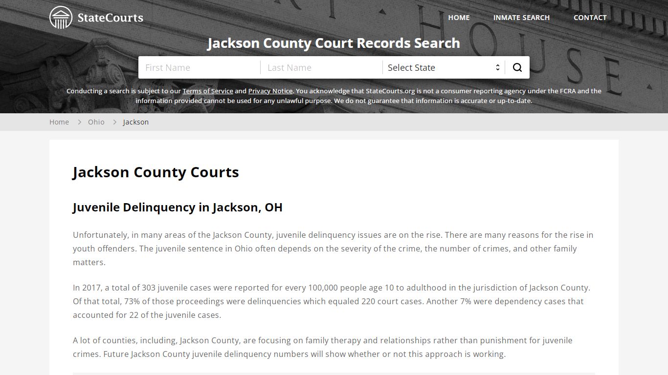 Jackson County, OH Courts - Records & Cases - StateCourts